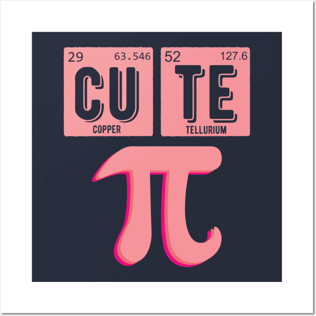 Cute Pie Pi Day Cutie Math Periodic Table Pink math teacher Wall Art by Gaming champion